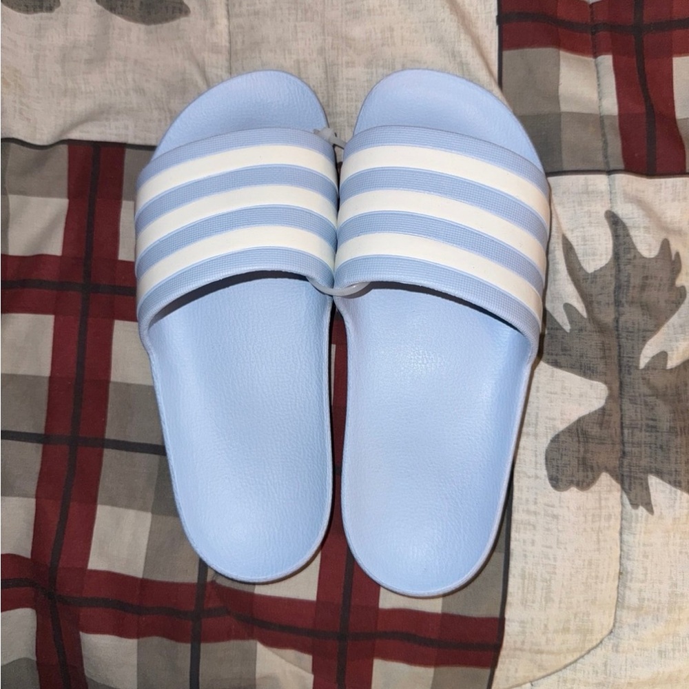 adidas Light Blue and White Sandals